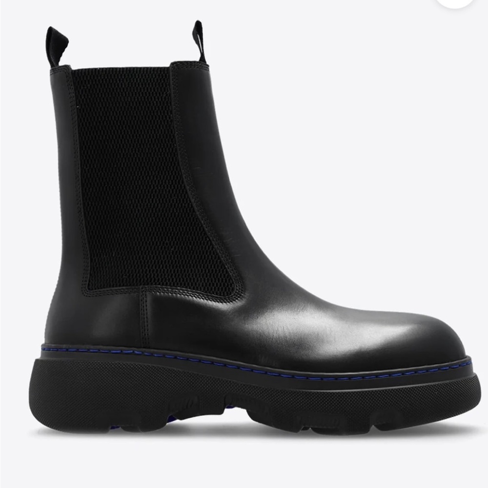 BURBERRY Black Leather Creeper Chelsea Boots - Picture 16 of 16
